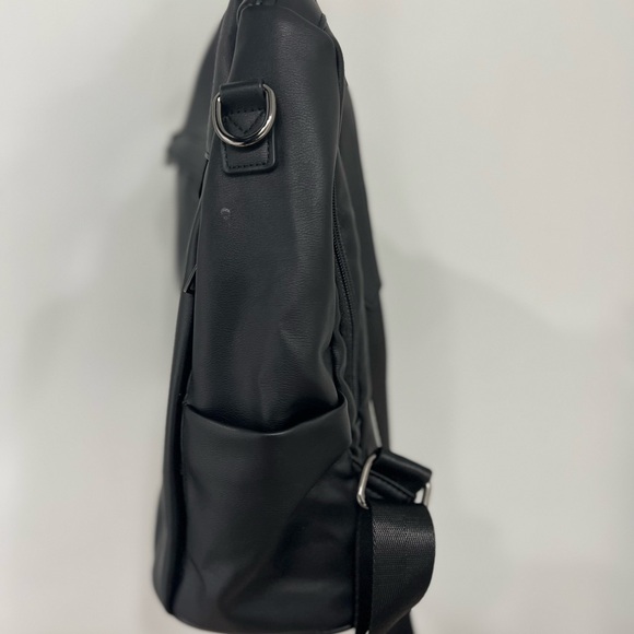 Black Backpack Purse for Women, PU Leather Anti Theft Travel with Tassel - Picture 5 of 11